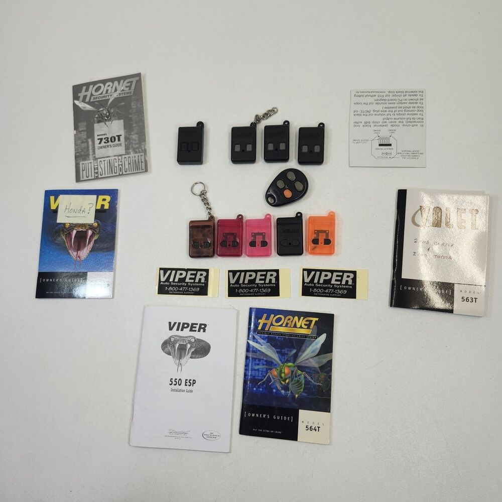 Viper Keyless Remote Alarm Key Fobs EZSDEI476 EZSDEI490 + Cases Manuals Stickers